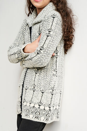 Grey Jacquard Straight Jacket, Grey, image 7